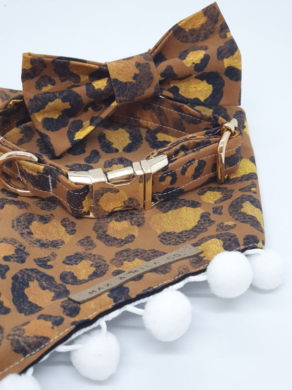 Golden Leopard tie up bandana