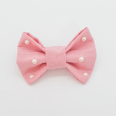 dusty pink pearl bow