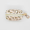 Nude leopard print dog bag with gold zipper